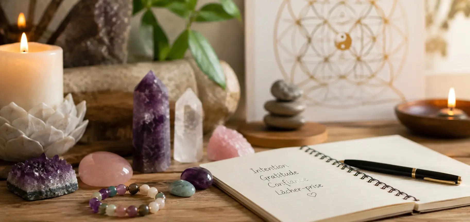 Ambiance spirituelle et meditative chaleureuse