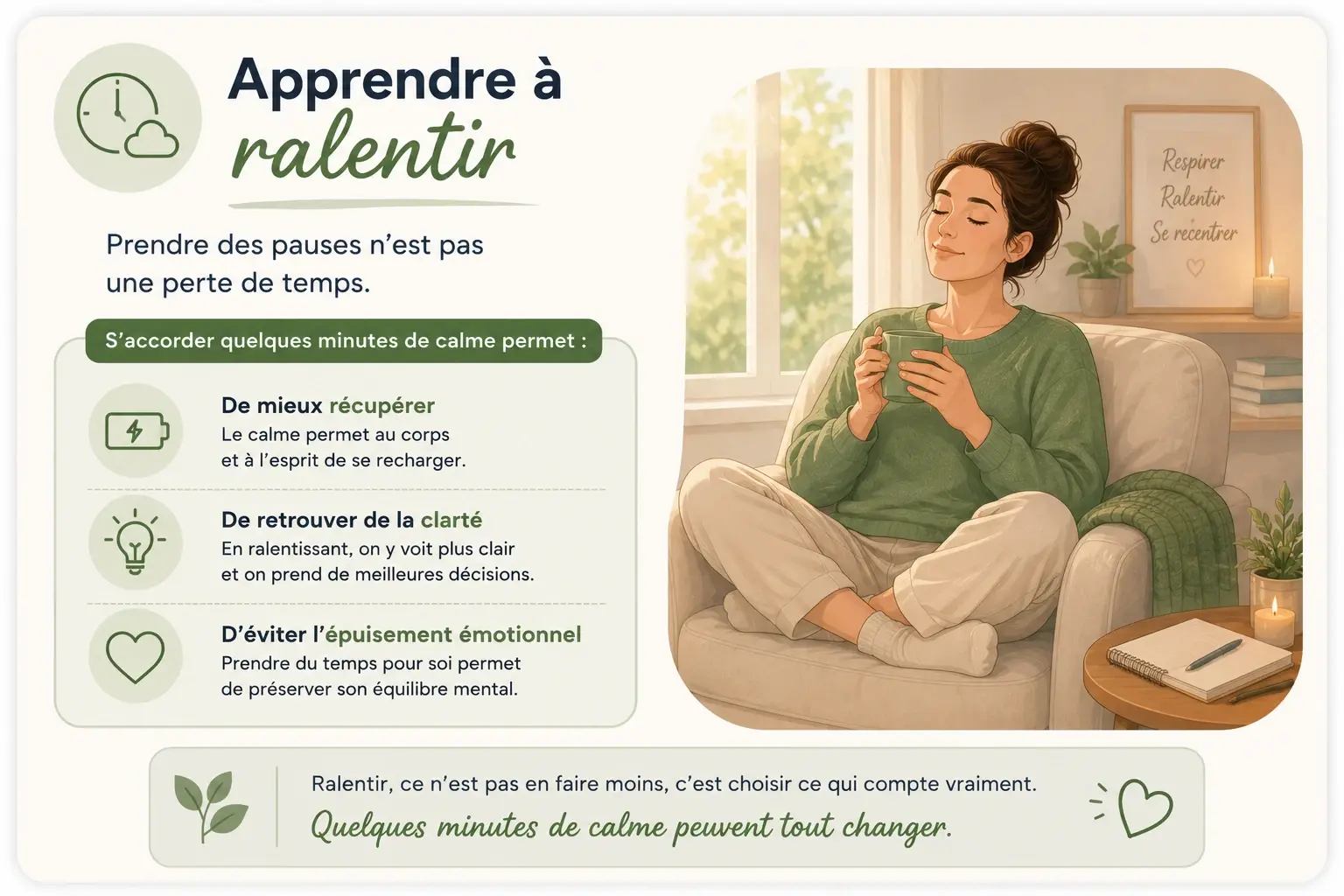 Apprendre à ralentir et retrouver du calme