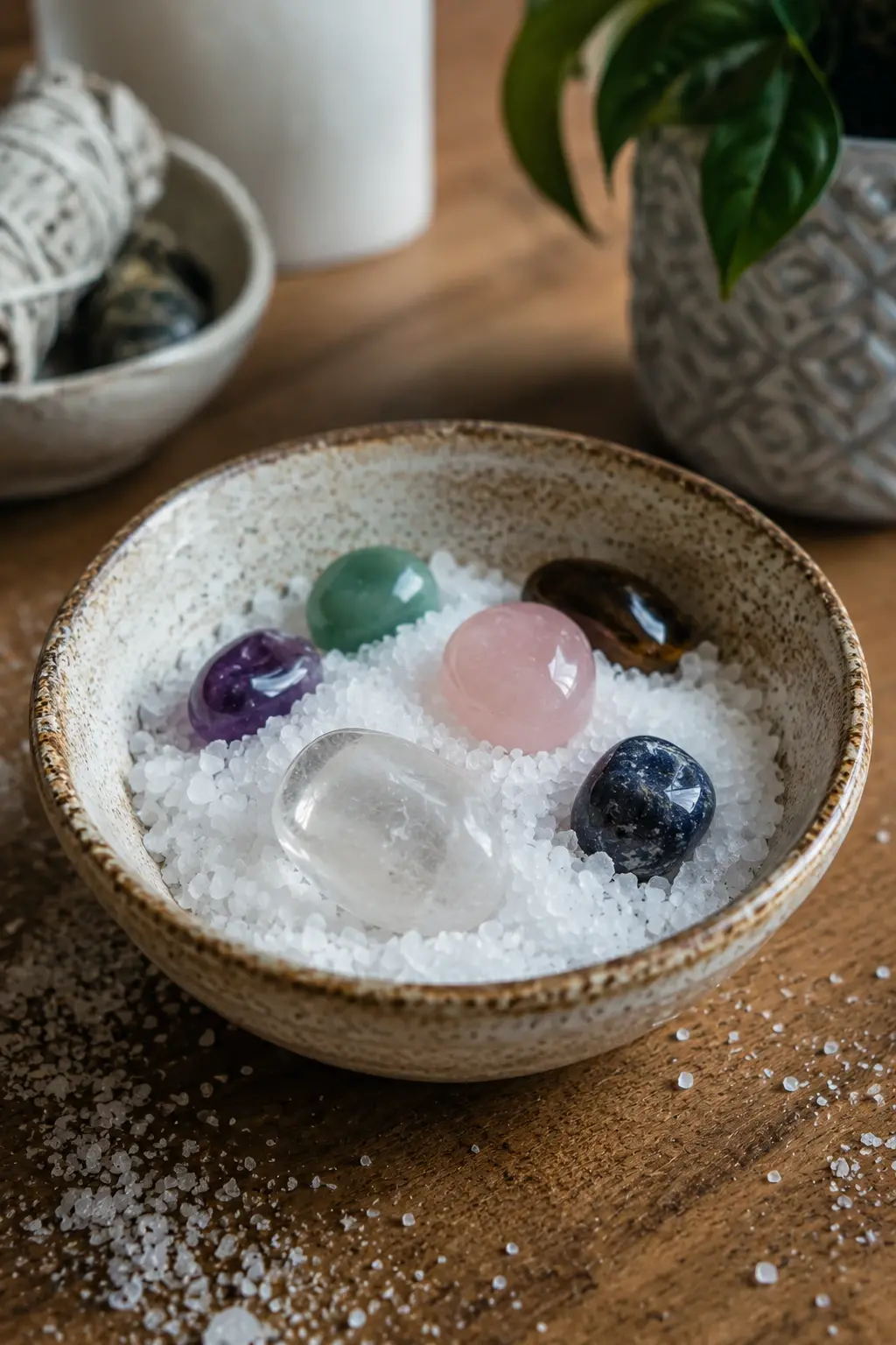 Purification des pierres avec le sel