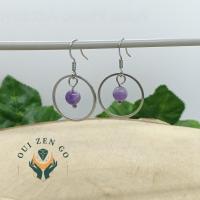 Boucle d oreille amethyste saturne 2 