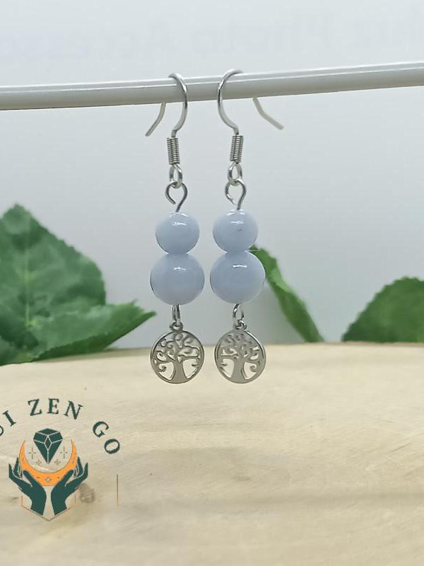 Boucle d oreille angelite arbre de vie 1