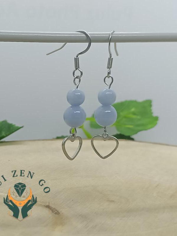 Boucle d oreille angelite coeur 1 