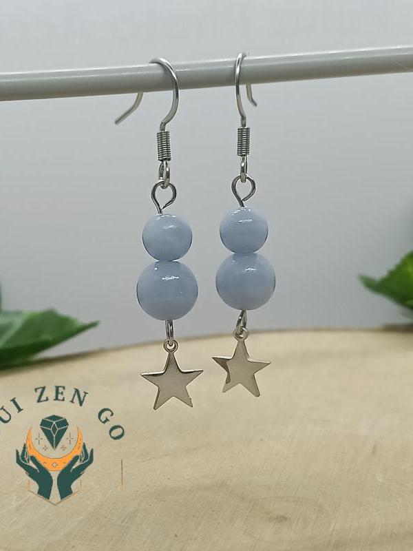 Boucle d oreille angelite etoile 1