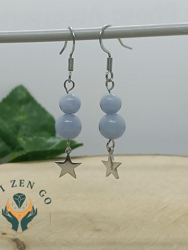 Boucle d oreille angelite etoile 1 