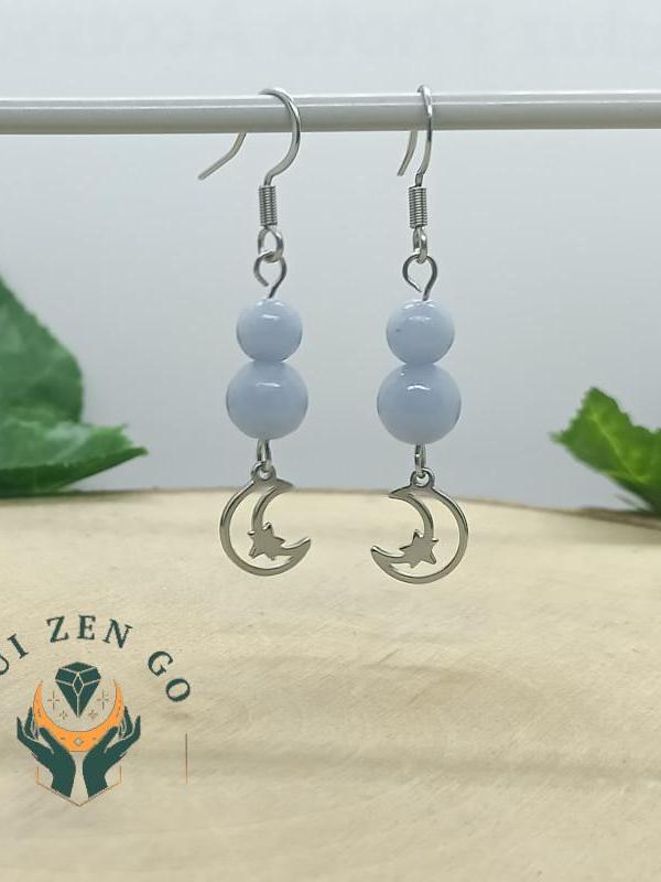 Boucle d oreille angelite lune 2 