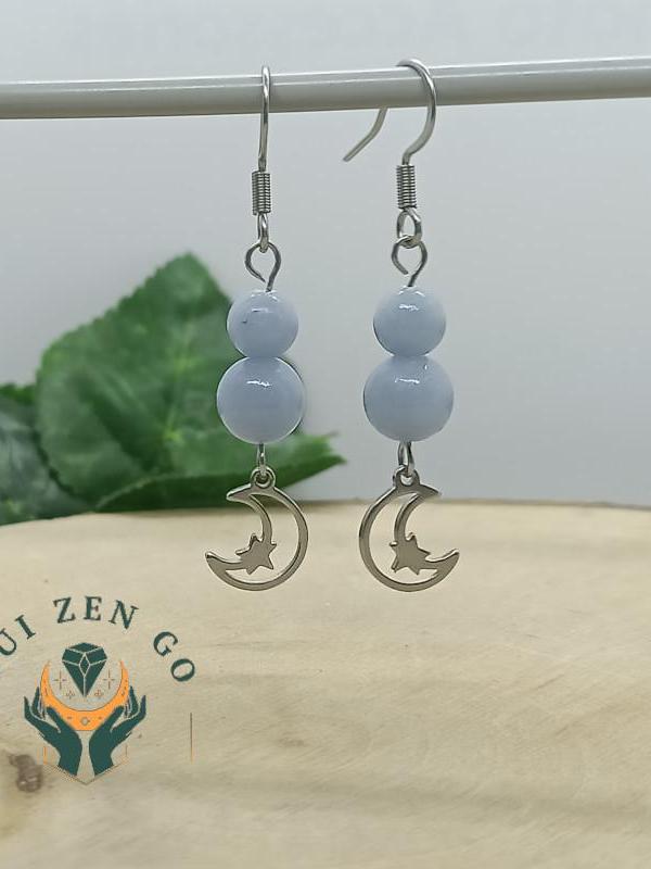 Boucle d oreille angelite lune 2