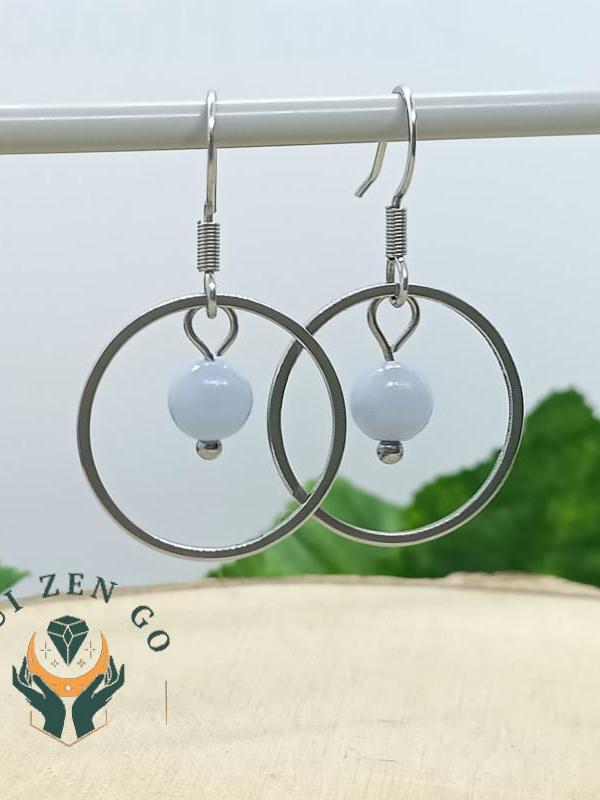Boucle d oreille angelite saturne 2