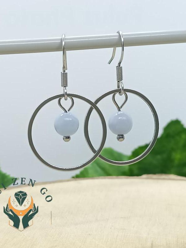 Boucle d oreille angelite saturne 2 