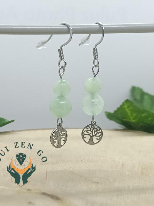 Boucle d oreille jade arbre de vie 3