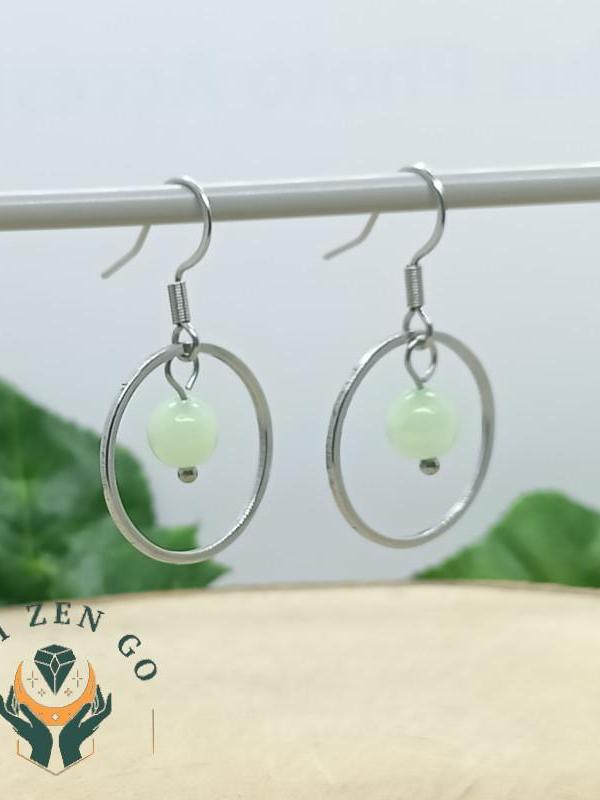 Boucle d oreille jade saturne 1