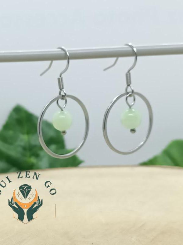 Boucle d oreille jade saturne 1 