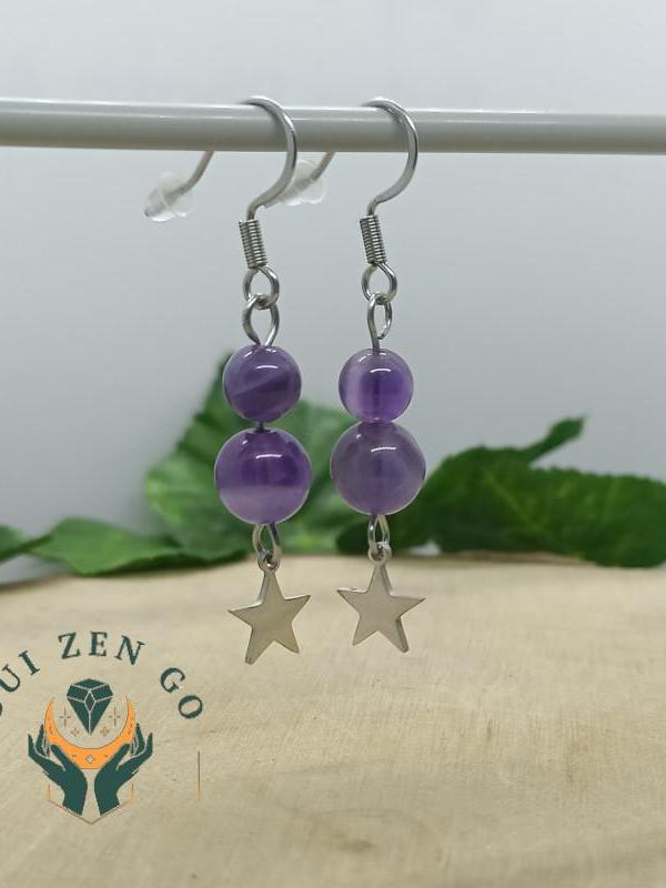 Boucles d oreille amethyste etoile 1 