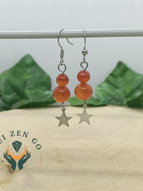 Boucles d oreille cornaline etoile 2 