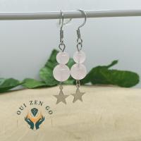 Boucles d oreille quartz rose etoile 1 