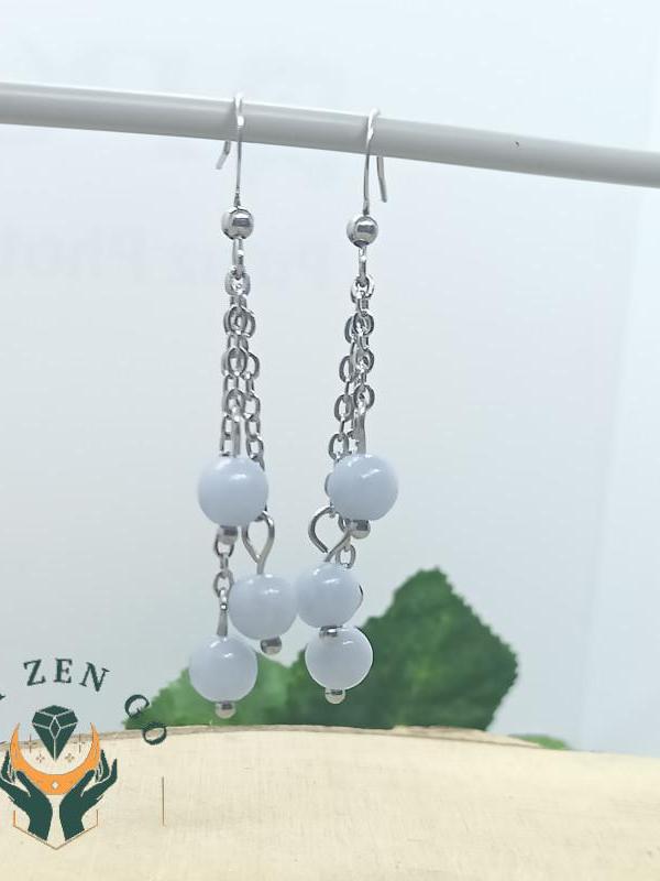 Boucles d oreilles angelite grappe 1