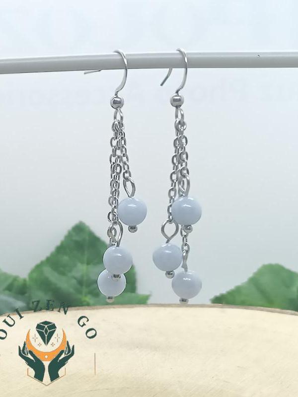 Boucles d oreilles angelite grappe 1 