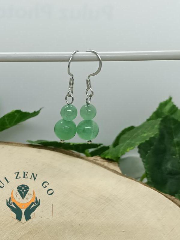 Boucles d oreilles aventurine duo 1