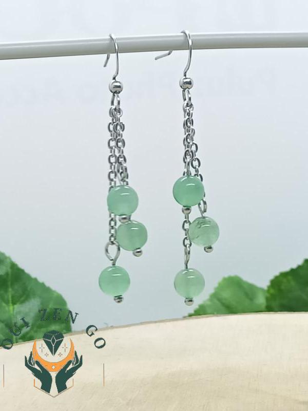 Boucles d oreilles aventurine grappe 2 