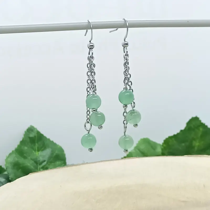 Boucles d oreilles aventurine grappe