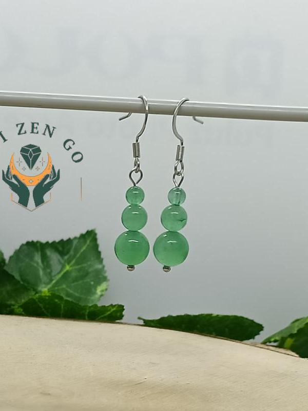 Boucles d oreilles aventurine trio 2 