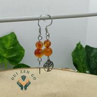 Boucles d oreilles cornaline arbre de vie 2 