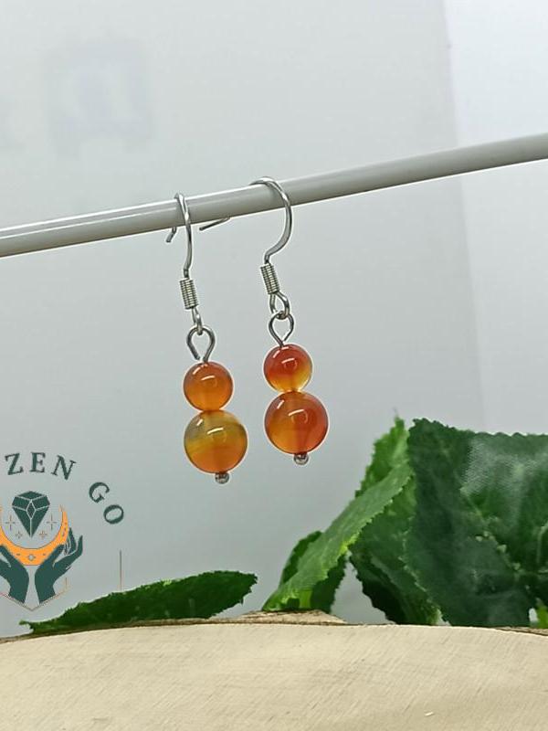 Boucles d oreilles cornaline duo 2 