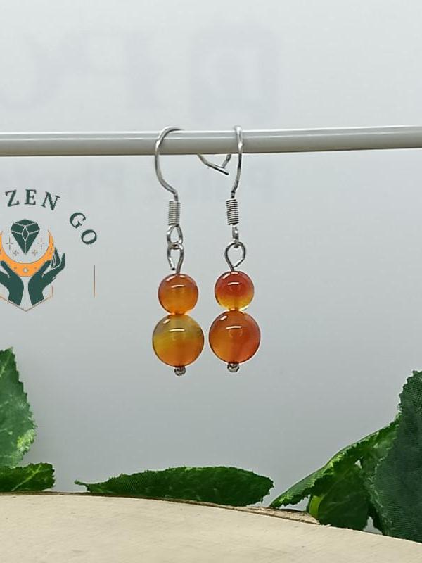 Boucles d oreilles cornaline duo 2