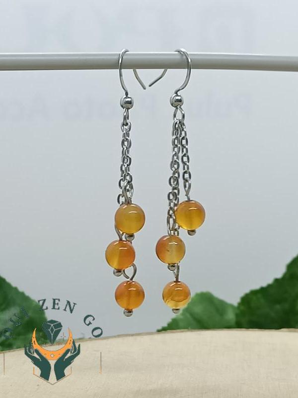 Boucles d oreilles cornaline grappe 1