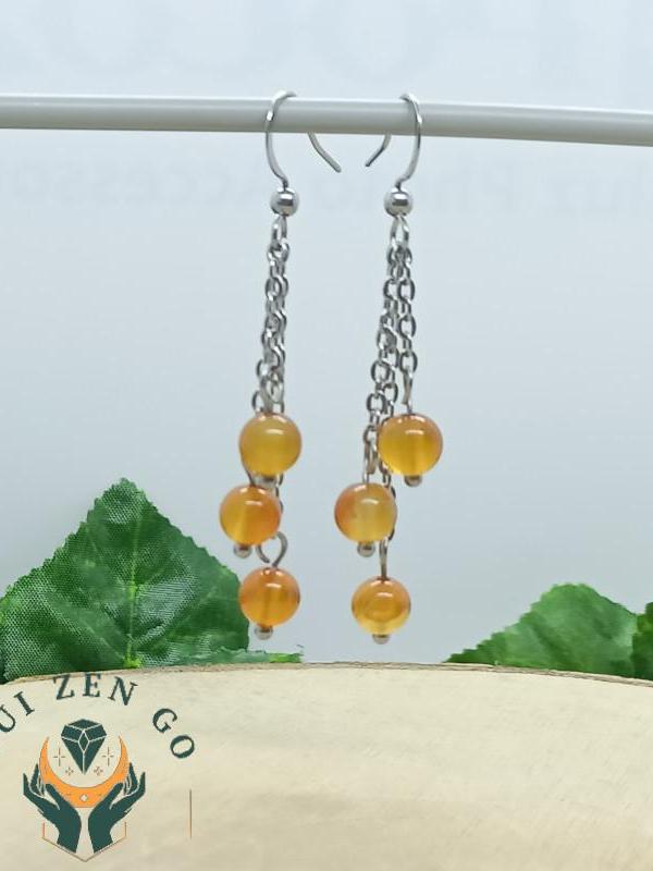 Boucles d oreilles cornaline grappe 1 