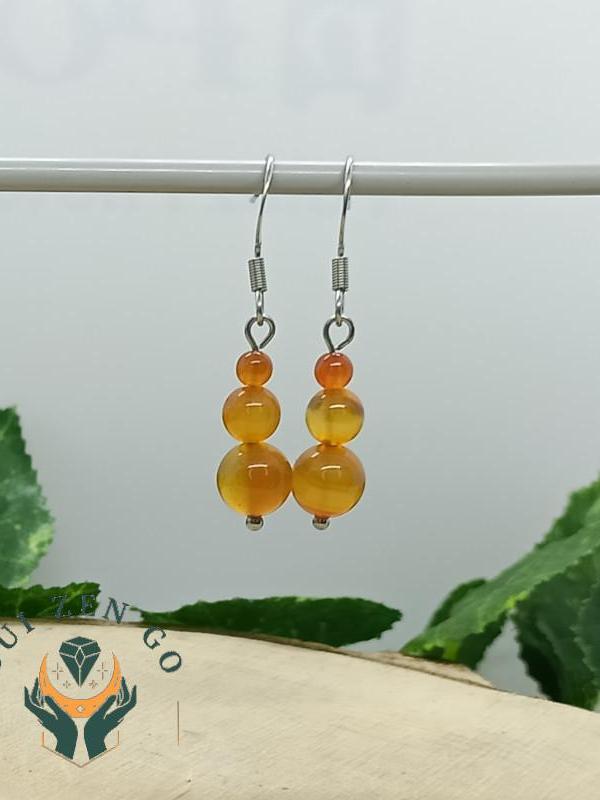 Boucles d oreilles cornaline trio 1