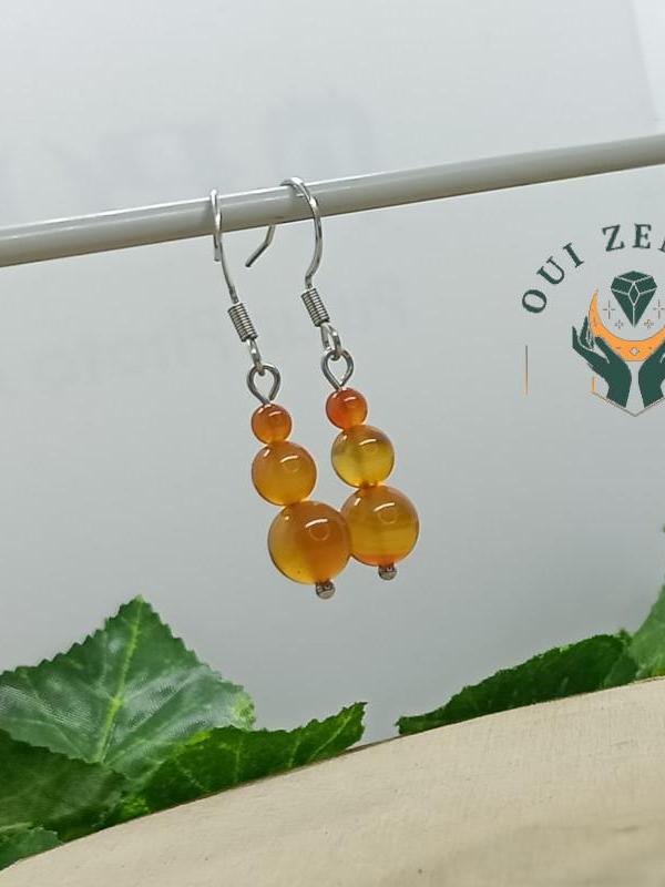 Boucles d oreilles cornaline trio 1 