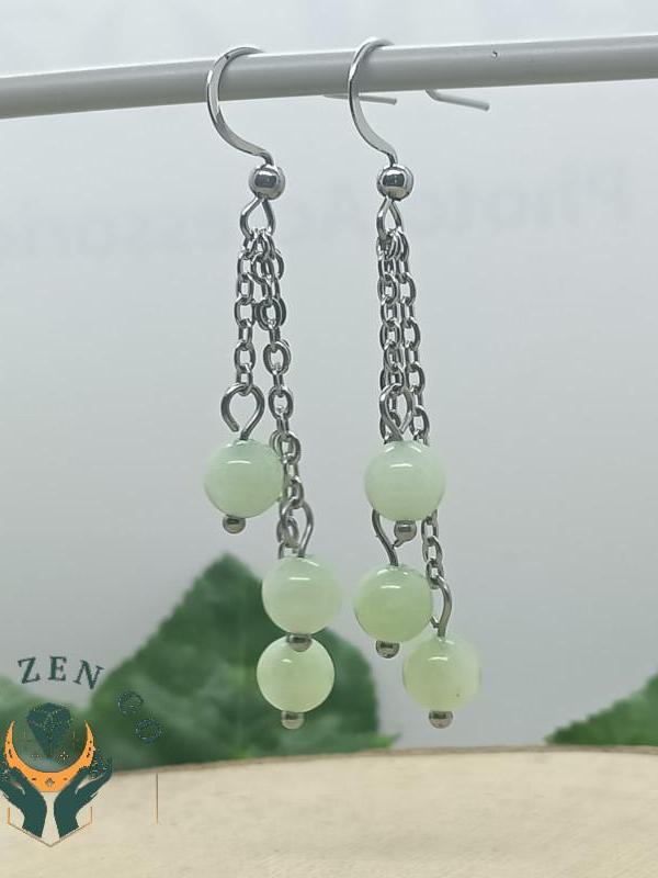 Boucles d oreilles jade grappe 1 