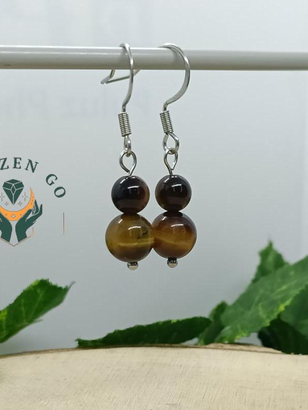 Boucles d oreilles oeil de tigre duo 2 