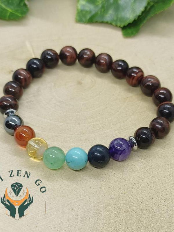 Bracelet 7 chakras oeil de taureau modele 1 1 