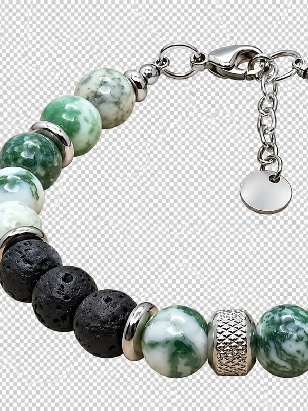 Bracelet agate arbre et pierre de lave atlas