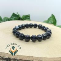 Bracelet agate noir 10 mm 1 