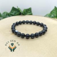 Bracelet agate noir 8 mm 1 