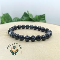 Bracelet agate noir 8 mm 2 