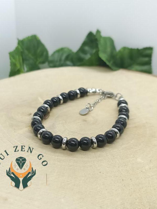 Bracelet agate noir bella 2