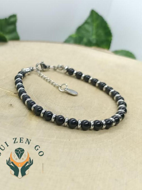 Bracelet agate noir valentin 1