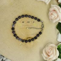 Bracelet amethyste acier 1 