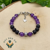 Bracelet amethyste et lave atlas