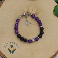 Bracelet amethyste et pierre de lave atlas