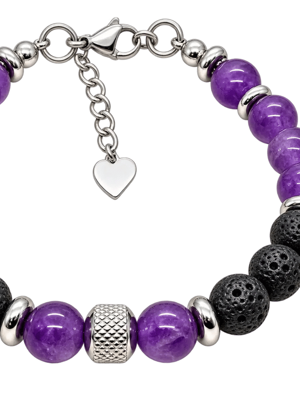 Bracelet amethyste et lave atlas