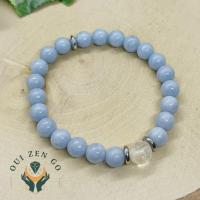 Bracelet angelite et cristal de roche 1 1