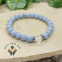 Bracelet angelite et cristal de roche 2 1