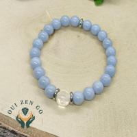 Bracelet angelite et cristal de roche 4 