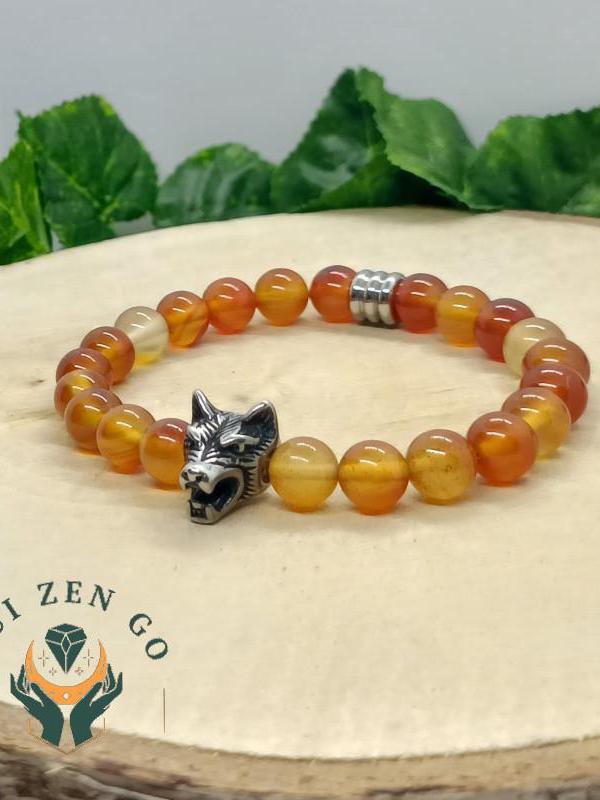 Bracelet aventurine et loup 3