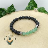 Bracelet aventurine et pierre de lave colonne 8 mm 4 