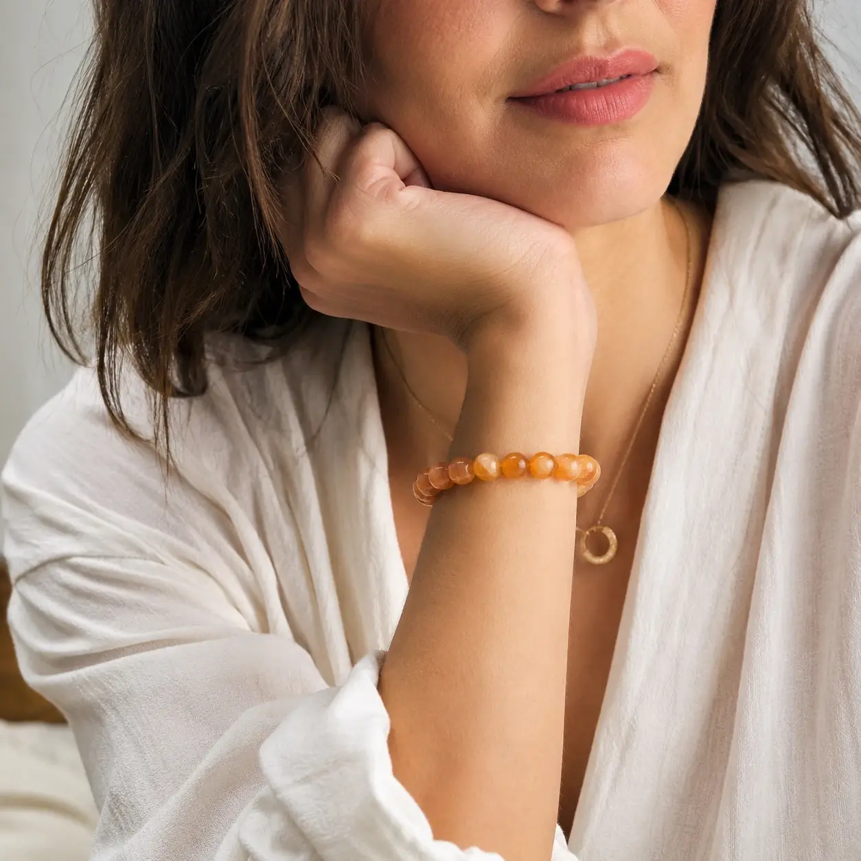 Pierre naturelle calcite orange
